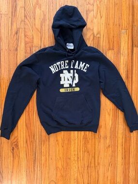 Champion Navy Notre Dame Irish Pullover Hoodie with White Logo